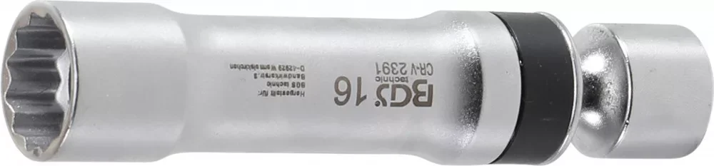 Vásárlói kedvenc BGS technic Univerzális csuklós gyújtógyertya kulcs, rögzítő rugóval, 3/8", 16 mm, 12 pontos (BGS 2391)