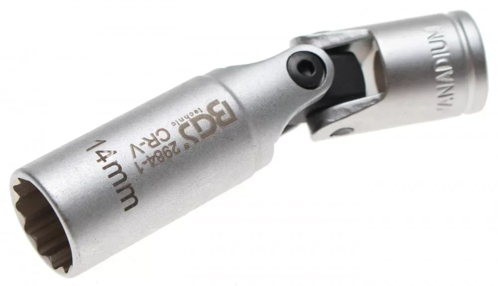 BGS technic 3/8" csuklós dugókulcs fej gyújtógyertyához, 14mm (BGS 2984-1) Csak ma