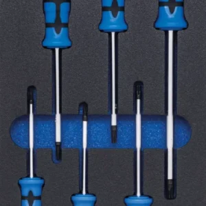 Újdonság BGS technic 1/3 Szerszámtálca szerszámkocsihoz: 6 részes Torx csavarhúzó készlettel, T15-T40 (BGS 4078)