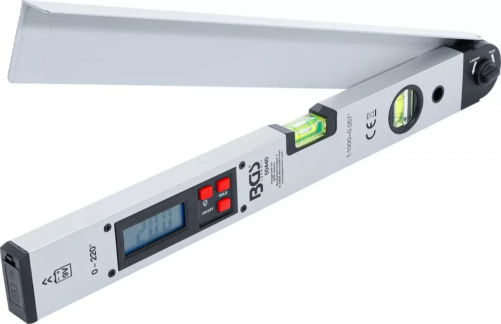 BGS technic Digitális LCD szögmérő vízmértékkel, 450 mm (BGS 50440) Ingyenes szállítás