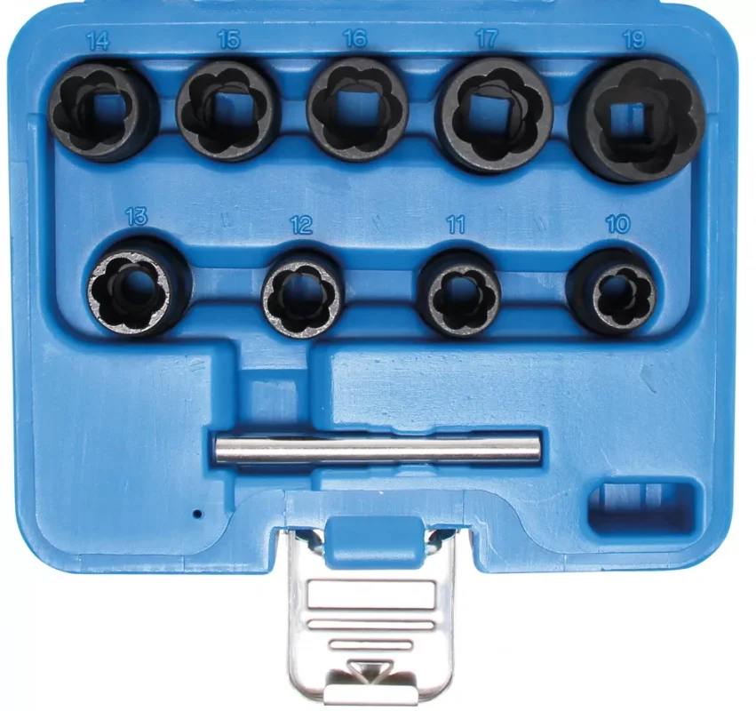 BGS technic 10 részes speciális csavarkiszedő készlet , 10-19mm, 3/8" (BGS 5265) Akció