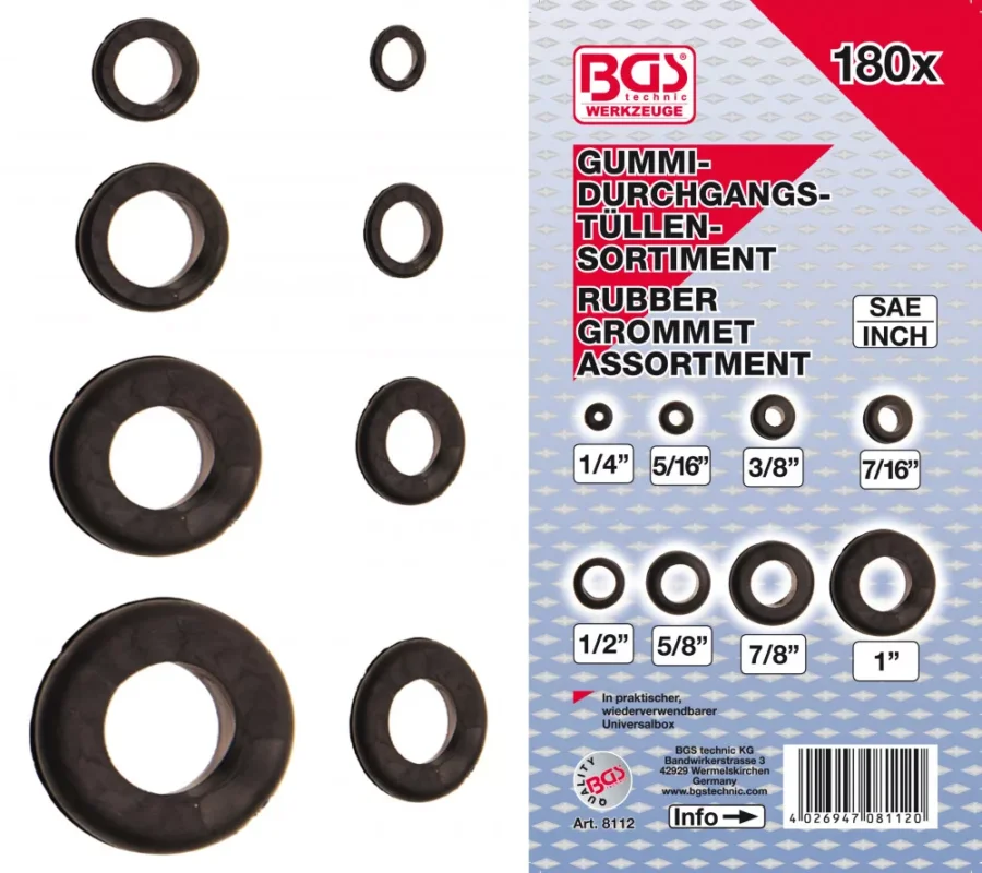 BGS technic SAE gumi tömítőgyűrű készlet 180 részes (BGS 8112) Korlátozott ajánlat