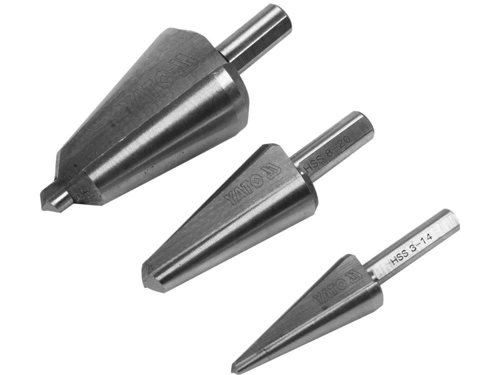 Kiárusítás Yato lépcsős fúró készlet 3 részes inox