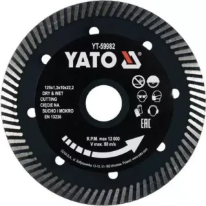 Yato gyémánt vágókorong 125 x 1,3 x 10 x 22,2 mm turbó Újdonság