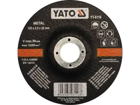 Ajánlat Yato vágókorong fémre 125 x 2,5 x 22,2 mm