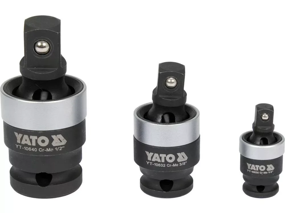 Azonnal elérhető Yato gépi csuklós csatlakozó készlet 3 részes 1/4" 3/8" 1/2" CrMo