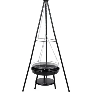 Ajánlat Lund fém grillrács állvánnyal és függesztett főzőlappal 155x79x52cm