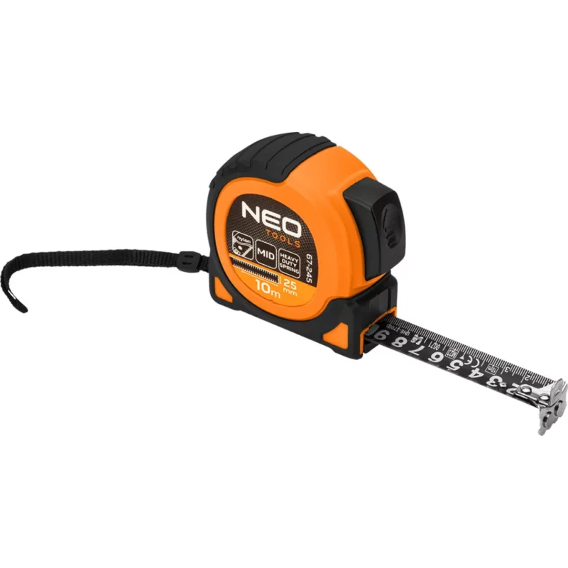 Újdonság Neo mérőszalag 10 m x 25 mm, mágneses, fekete