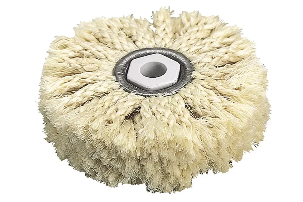 Prémium Wolfcraft szizálrost csomózott polírozókefe, furat 10mm, 85x20mm