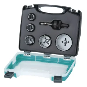 Wolfcraft lyukfűrészkészlet elektro- és szaniterinstallációhoz BiM 25,29,35,51,68mm + 2db hatszögszárú adapter Alacsony ár