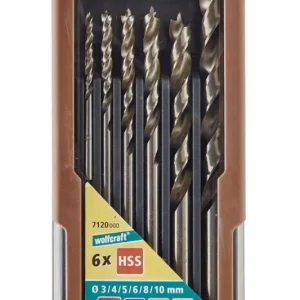 Wolfcraft fafúró készlet 6 részes 3-10 mm HSS Akció