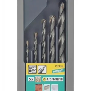 Wolfcraft betonfúró készlet 5 részes 3-10mm bit befogás Szuper ajánlat