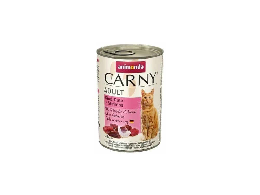 ANIMONDA konzerv CARNY Adult - marhahús, pulyka, garnélarák 400g Kiárusítás