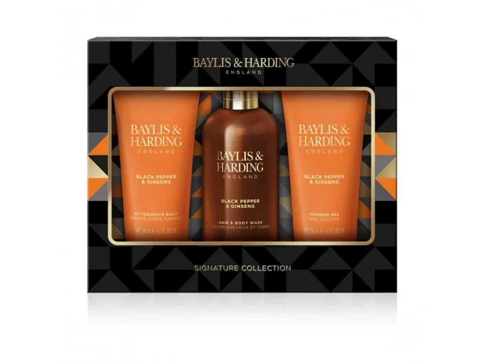 Baylis & Harding férfi testápoló ajándék szett - fekete bors és ginzeng, 3 db Árcsökkenés