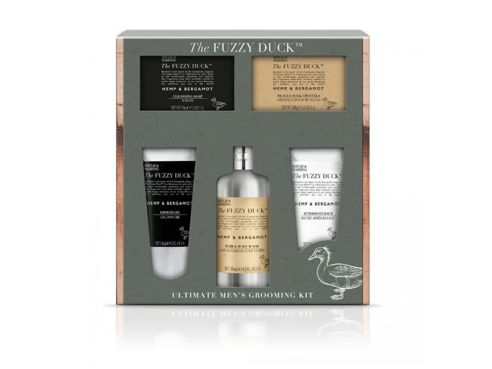 Baylis & Harding Beard Care Set - Férfi ápolókészlet - The Fuzzy Duck Hemp & Bergamot Kender és Bergamot, 5 db Népszerű