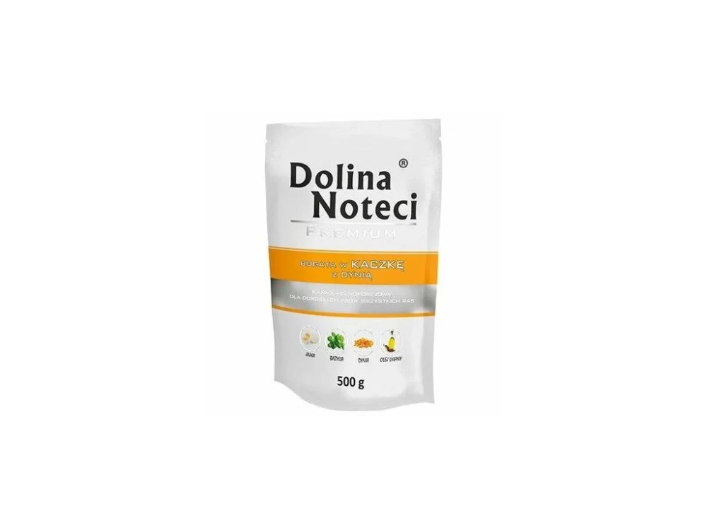 DOLINA NOTECI PREMIUM kacsa sütőtökös tasakkal kutyáknak 500 g Expressz szállítás