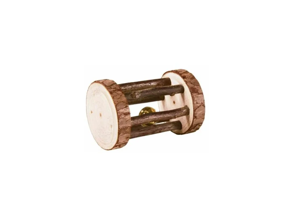 Olcsóbb Fa henger csengővel pulykáknak és nyulaknak, fa kéreggel, ø 5 × 7 cm