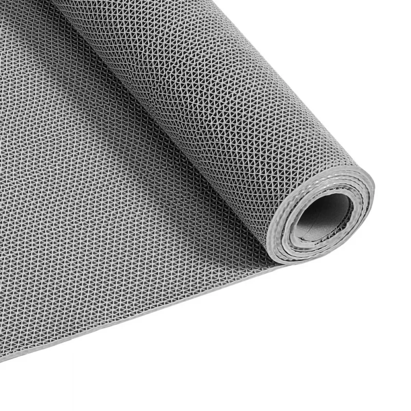 vízelvezető szőnyeg, 90 x 300 cm, PVC csúszásmentes kereskedelmi padlószőnyeg, nedves területre vízelvezető fröccsenő szőnyeg üreges lábtörlő tekercs, kültéri beltéri étteremhez, úszómedencéhez, teraszhoz, fürdőszobához, mosdóhoz, szürke Legjobb ár