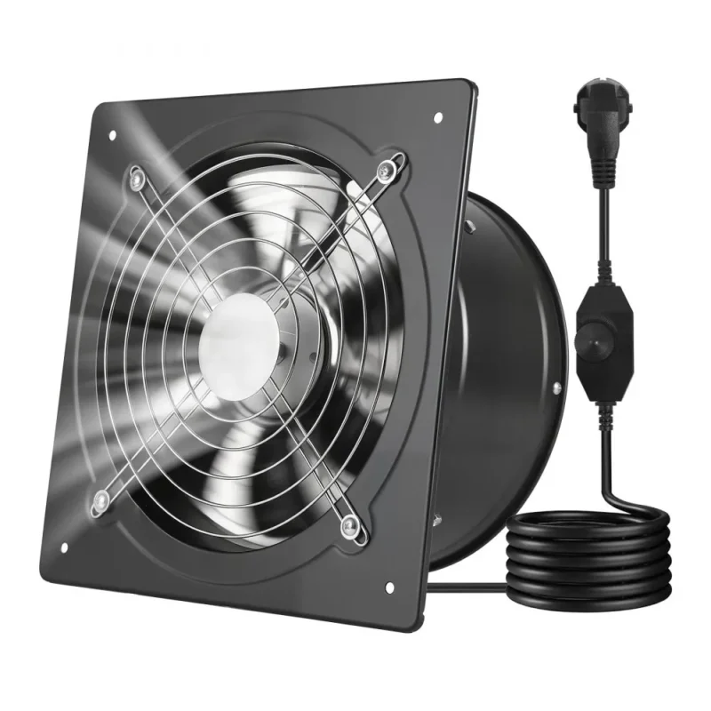 25,4 cm-es elszívó ventilátor, 988 CFM nagy sebességű, fali szellőzőventilátor sebességszabályozással, alacsony fogyasztású, hordozható szellőztető ventilátor padlásra, garázsba, pincébe, műhelybe, konyhába, tyúkólba, fekete Legnépszerűbb