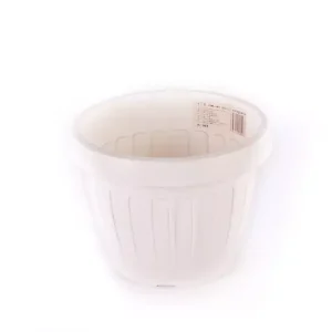 Vásárlói kedvenc Virágtartó, hordó alakú, 17,5 cm, fehér műanyag (365)