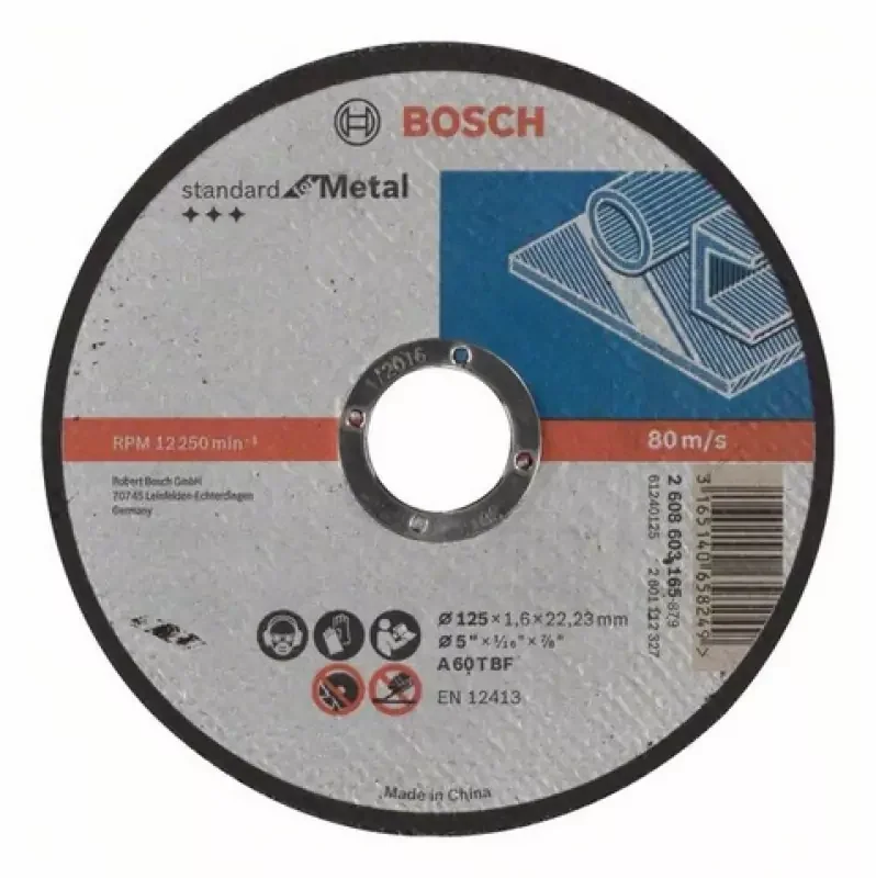 Ajánlat Bosch Standard for Metal darabolótárcsa egyenes, AS 46 S BF, 125 mm, 22,23 mm, 1,6 mm (2608603165)