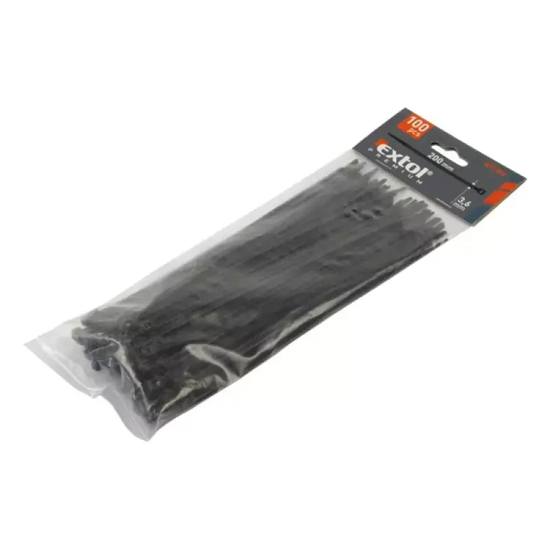 Végkiárusítás Extol Premium kábelkötegelő fekete 2,5x150mm 100 db (8856154)
