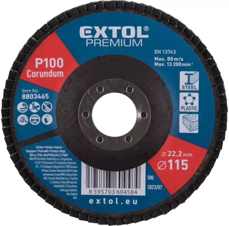 Exkluzív ajánlat Extol Premium lamellás csiszoló P100, 115x22mm (8803465)