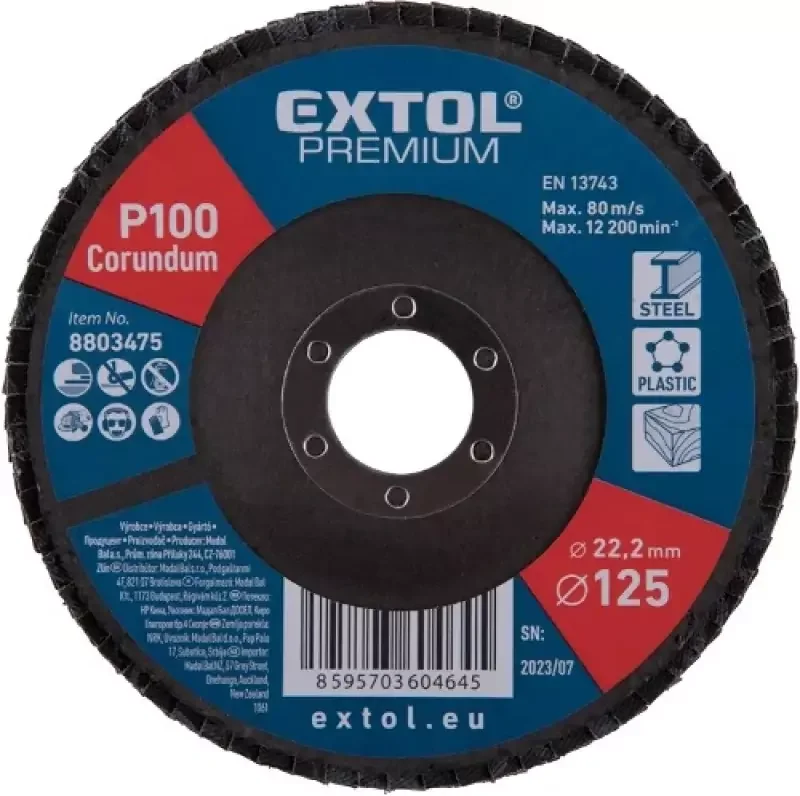 Korlátozott ajánlat Extol Premium lamellás csiszoló P100, 125x22mm (8803475)