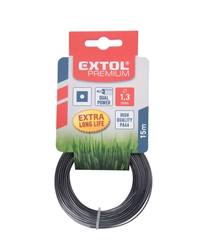 Olcsó Extol Premium damil szegélynyíró géphez 1,6 mm, négyszög keresztmetszetű, 15m (8870912)