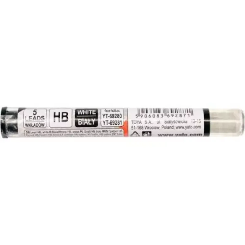 Yato ácsceruza betét HB, fehér 5db (YAT-69287) Legkelendőbb