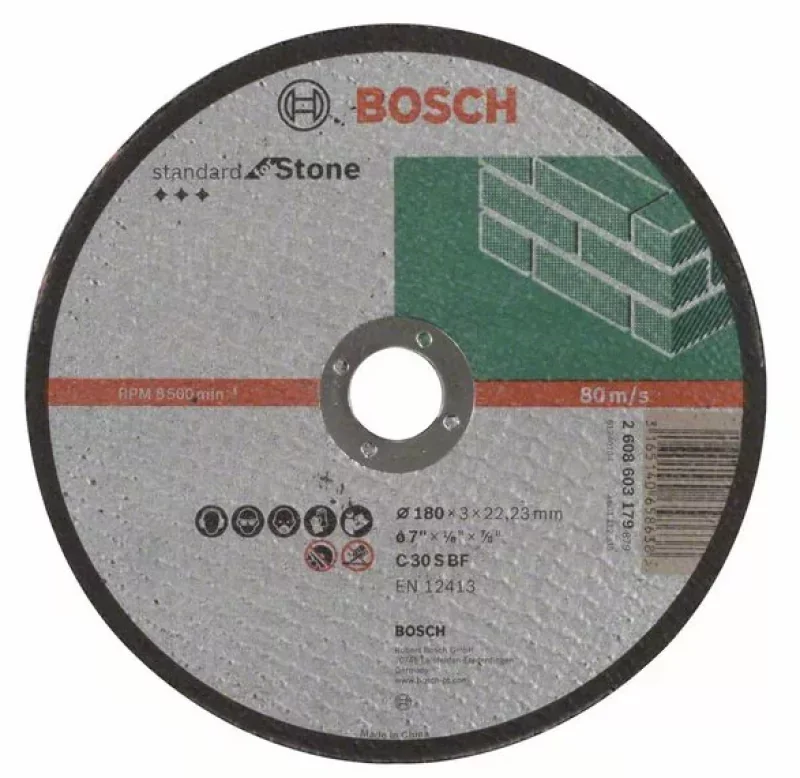 Bestseller Bosch Darabolótárcsa, egyenes, Standard for Stone 180 mm x 3,0 mm (2608603179)