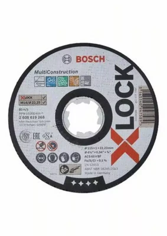 Bosch X-LOCK Darabolótárcsa Multi Construction o 115x1x22,23 mm,(2608619268) Biztonságos fizetés