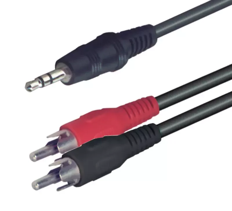 Audió kábel (A 49-5) 3,5 mm sztereó dugó-2 RCA dugó, 5 m Gyors kiszállítás