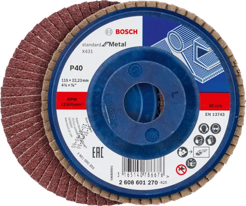 Bosch X431 Alox legyezőtárcsa, átmérő 115 mm, P40 (2608601270) Csak ma