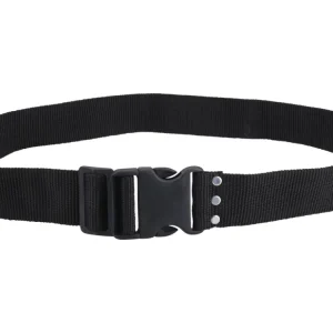 Végkiárusítás fekete nejlon öv, szélesség 5cm x hosszúság 122cm, műanyag csat, nejlon