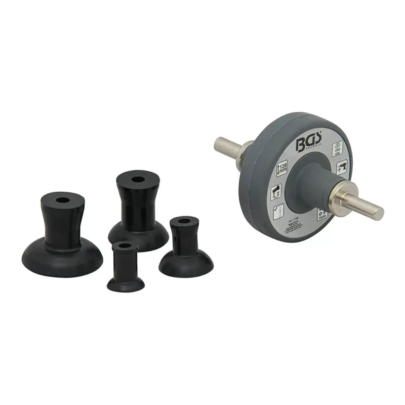 9-1738 | Szelepcsiszoló gépi szerszám adapter + 4 db gumifej 20+30+35+45 mm -BGS Csak ma