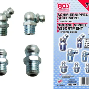 9-8065-1 | Zsírzógomb készlet 70 db-os 1/8" - 1/4" - M6x1.0 - M8x1.0 - M10x1.0 -BGS Utolsó esély