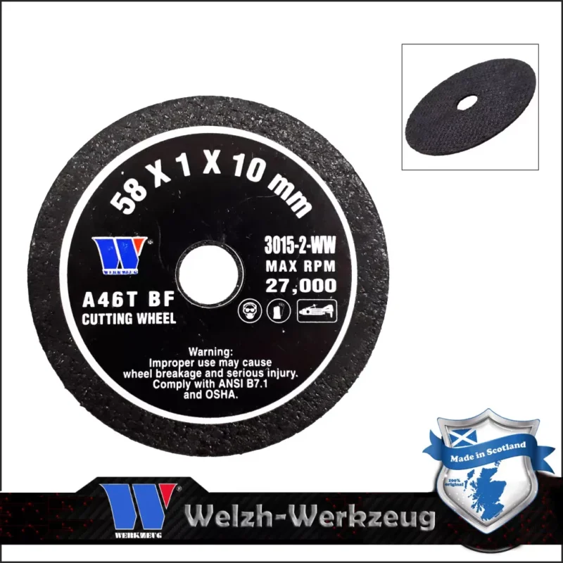3015-2-WW | Vágókorong58 x 1.0 mm fémre 1 db - Welzh Biztonságos vásárlás