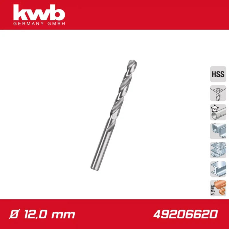 49206620 | Csigafúró 12,0 mm HSS-G DIN 338 Silver Star - KWB Kedvezményes ár