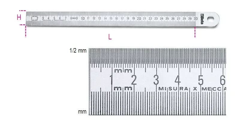 Rendeld meg most 1683 500 Félmerev skálás vonalzó, rozsdamentes acélból - Beta - 016830050