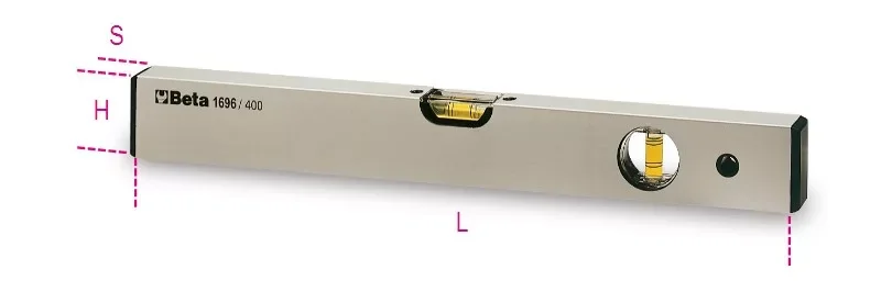1696 500 Vízmérték eloxált alumíniumból, 2 törésbiztos libella, pontosság: 1 mm/m - Beta - 016960005 Biztonságos fizetés