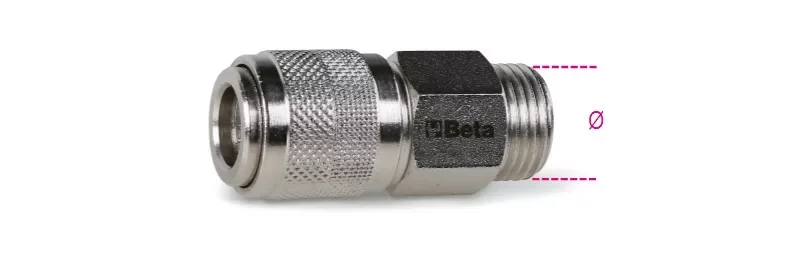 1917 JM Univerzális golyórögzítésű gyorscsatlakozó hüvely ázsiai modellekhez külső GAS menet, hengeres BSP 1/4" - Beta - 019170406 Újdonság