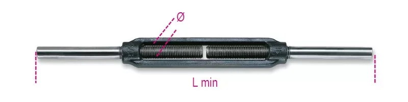 8008N M12 Mindkét oldalon toldatos feszítőszerelvény, természetes színű - Beta - 080080212 Utolsó esély