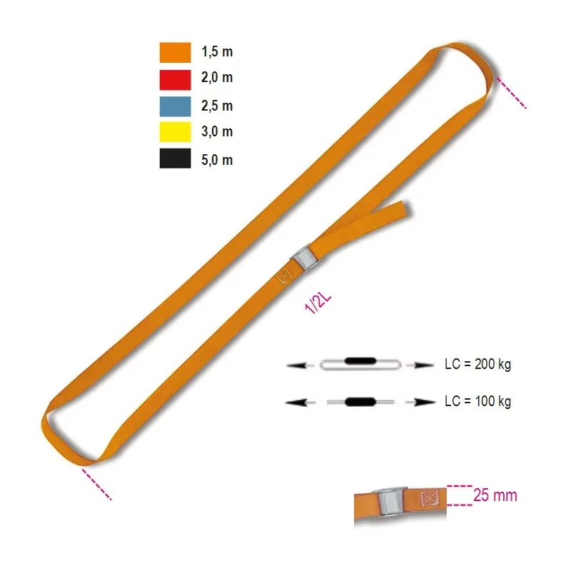Végkiárusítás 8188F 5 Rögzítő heveder LC 200 kg, nagy szakítószilárdságú polieszter szalag (PP) - Beta - 081880250