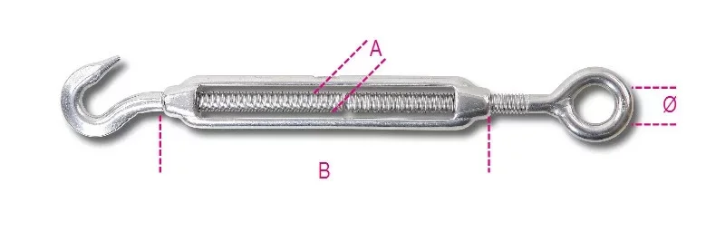 Legkelendőbb 8206 M10 Horgos és szemes feszítőszerelvény AISI 316 - Beta - 082060210