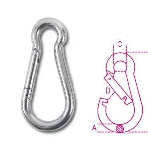 8274 12X140 Karabiner horog AISI 316 - Beta - 082740212 Ingyenes szállítás