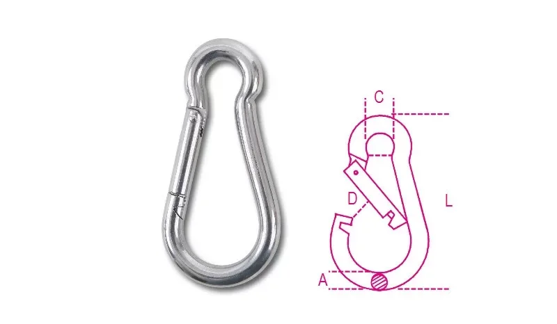 8274 12X140 Karabiner horog AISI 316 - Beta - 082740212 Ingyenes szállítás