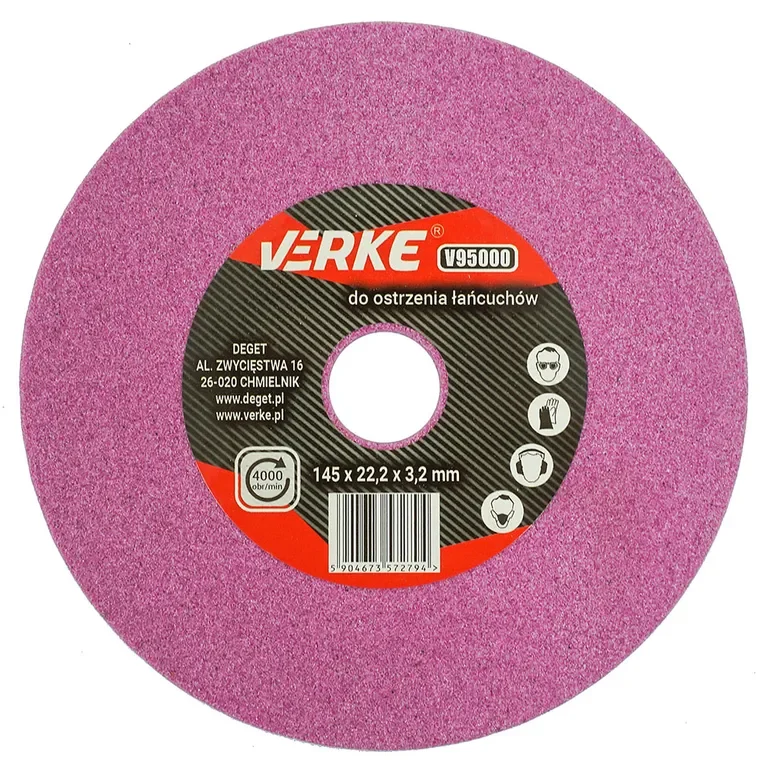 Akciós ár Verke köszörűkő korong élező korong 145x22,2x3,2 mm láncélező géphez V95000
