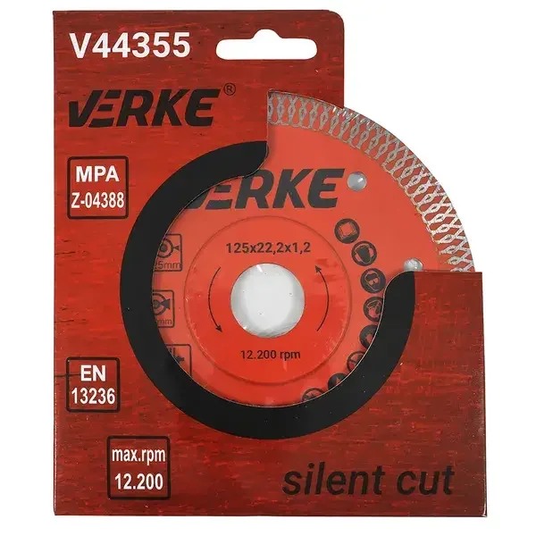 VERKE Silent Cut gyémánt vágókorong 125x1,2x22,23 mm (V44355) Akció