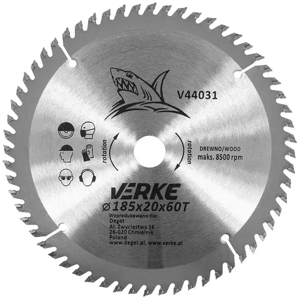VERKE körfűrészlap fához 185x20 mm 60T V44031 Olcsó